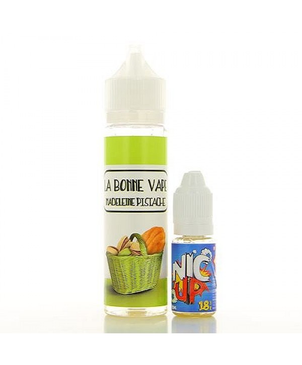 Madeleine Pistache  La Bonne Vape 50ml + Booster Nic Up 10ml 18mg